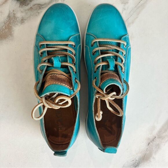 BLACKSTONE JL21 Sneaker in Turquoise Blue Leather Size 7 NEW - Picture 9 of 14